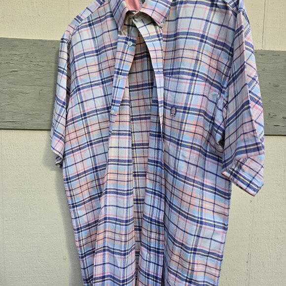 Cinch XL Short Sleeved Button Down Sport Shirt Plaid Pattern - Picture 2 of 7